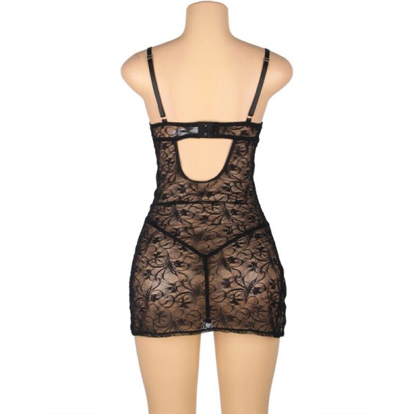 SUBBLIME - 954185 LACE BABYDOLL WITH ADJUSTABLE STRAPS BLACK - Image 7