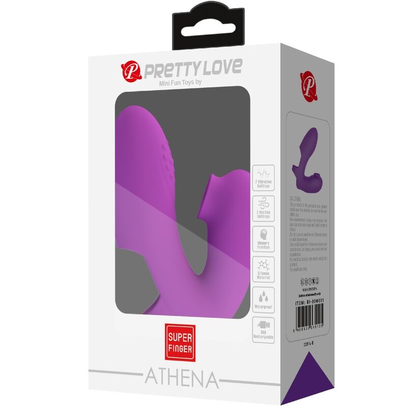 PRETTY LOVE - ATHENA FINGER VIBRATOR WITH CLITORIS STIMULATOR PURPLE - Image 7