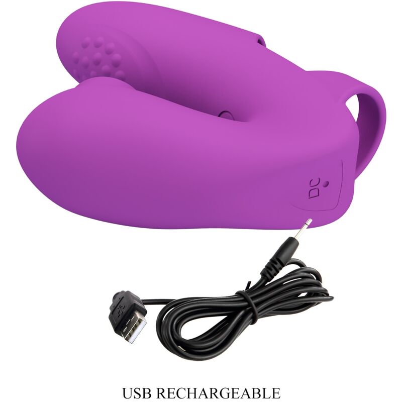 PRETTY LOVE - ATHENA FINGER VIBRATOR WITH CLITORIS STIMULATOR PURPLE - Image 6