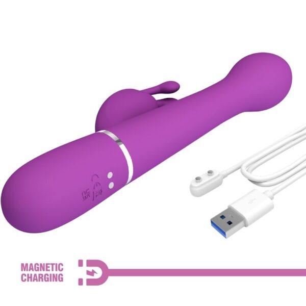 PRETTY LOVE - DEJON 3 IN 1 MULTIFUNCTION RABBIT VIBRATOR PURPLE - Image 7