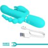 PRETTY LOVE - CAMMY 4 IN 1 MULTIFUNCTION TRIPPLE RABBIT VIBRATOR BLUE - Image 8