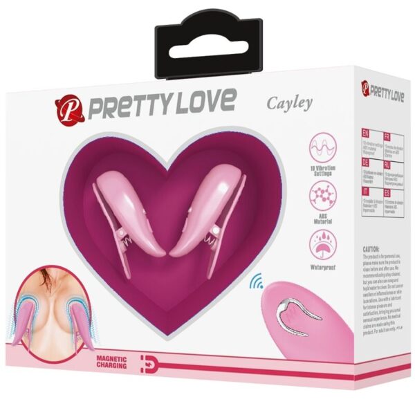 PRETTY LOVE - CAILEY NIPPLE CLAMPS 10 VIBRATIONS REMOTE CONTROL PINK - Image 8