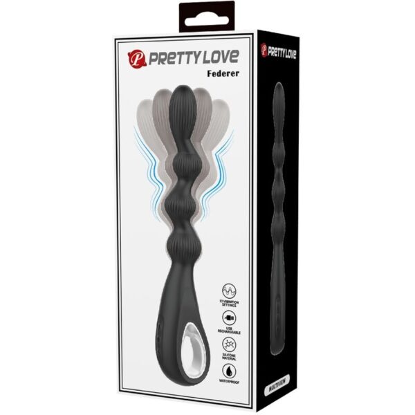 PRETTY LOVE - FEDERER ANAL VIBRATOR 12 VIBRATIONS BLACK - Image 7