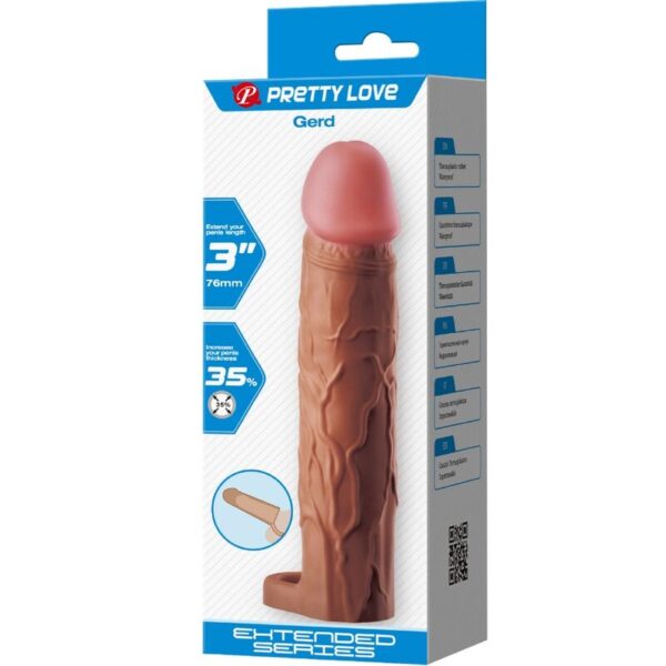 PRETTY LOVE - GERD PENIS SLEEVE WITH 7.6 CM EXTENSION MULATTO - Image 8