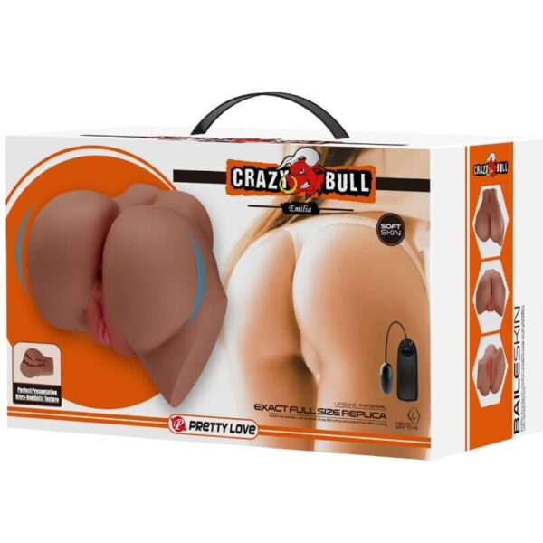 CRAZY BULL - EMILIA ASS VIBRATOR WITH REALISTIC VAGINA AND ANUS FLESH REMOTE CONTROL - Image 9