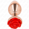 KINK - PINK GOLD ANAL PLUG WITH RED ROSE L - Image 2