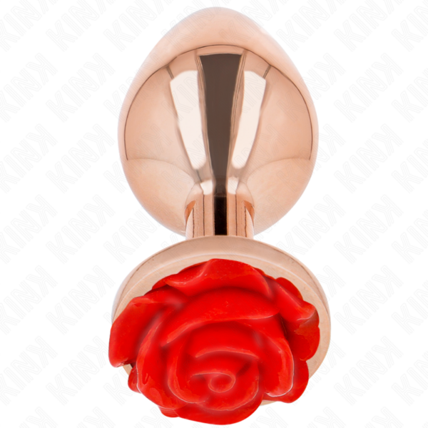 KINK - PINK GOLD ANAL PLUG WITH RED ROSE L - Image 2
