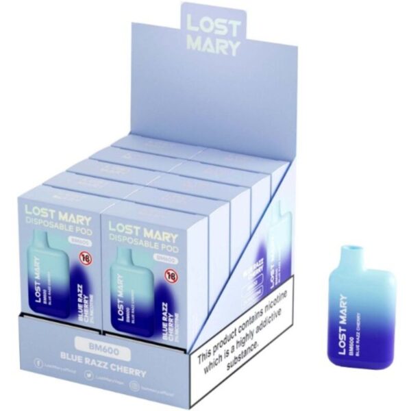 LOST MARY - BM600 NICOTINE VAPER 2% DISPOSABLE BLUE RAZZ CHERRY - Image 2