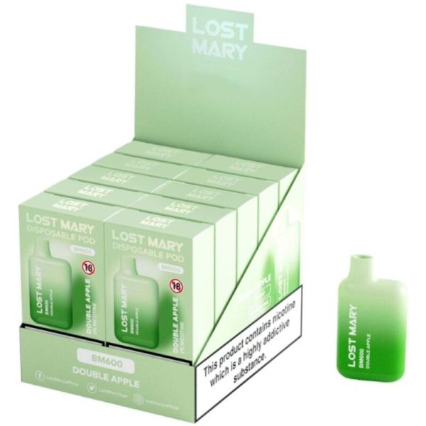 LOST MARY - BM600 NICOTINE VAPER 2% DISPOSABLE DOUBLE APPLE - Image 2