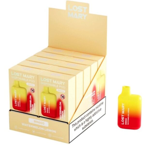 LOST MARY - BM600 NICOTINE VAPER 2% DISPOSABLE WATERMELON LEMON - Image 2