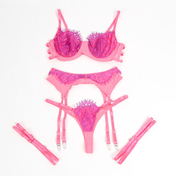 SUBBLIME - 955366 BRA SET WITH LACE AND GARTER LINES PINK AND PURPLE - Image 8