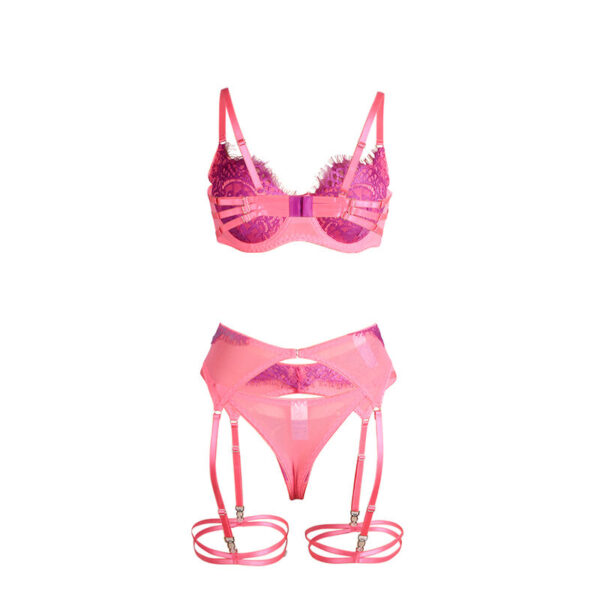 SUBBLIME - 955366 BRA SET WITH LACE AND GARTER LINES PINK AND PURPLE - Image 7