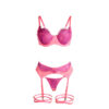 SUBBLIME - 955366 BRA SET WITH LACE AND GARTER LINES PINK AND PURPLE - Image 6