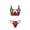 SUBBLIME - 955540 RED PATENT LEATHER MESH ZIPPER BRA SET - Image 5