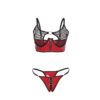 SUBBLIME - 955540 RED PATENT LEATHER MESH ZIPPER BRA SET - Image 4