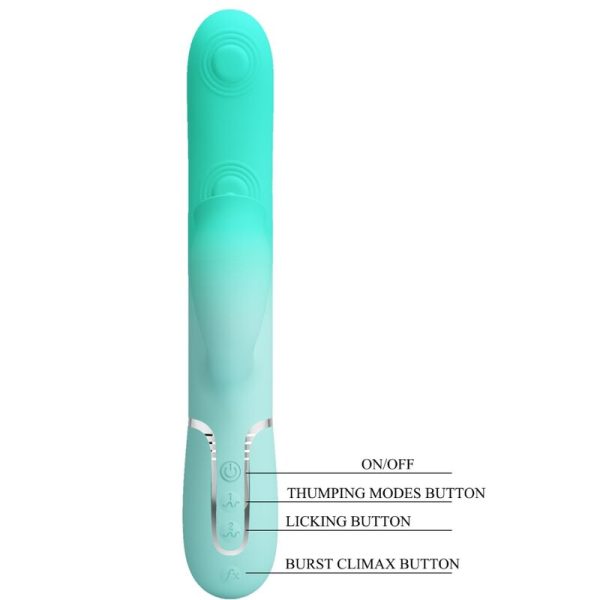 PRETTY LOVE - GIGI MULTIFUNCTION RABBIT VIBRATOR AQUA GREEN - Image 8