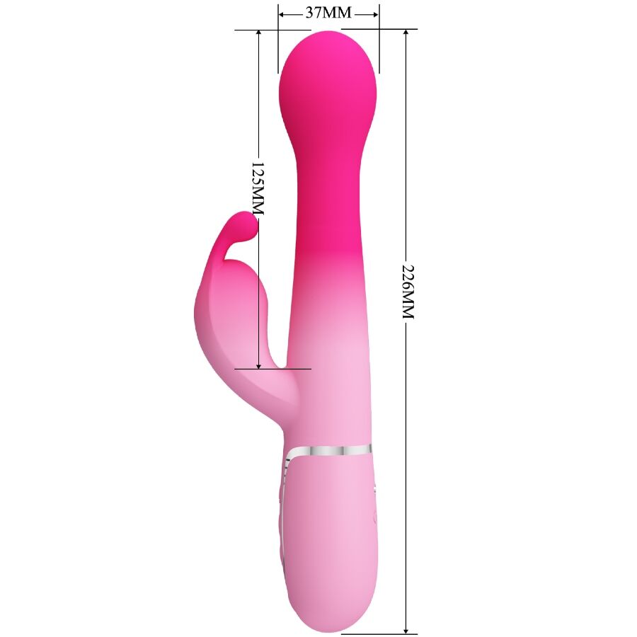 PRETTY LOVE - DEJON 3 IN 1 MULTIFUNCTION RABBIT VIBRATOR PINK - Image 8