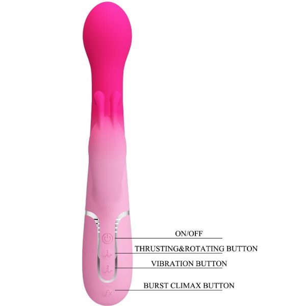 PRETTY LOVE - DEJON 3 IN 1 MULTIFUNCTION RABBIT VIBRATOR PINK - Image 9