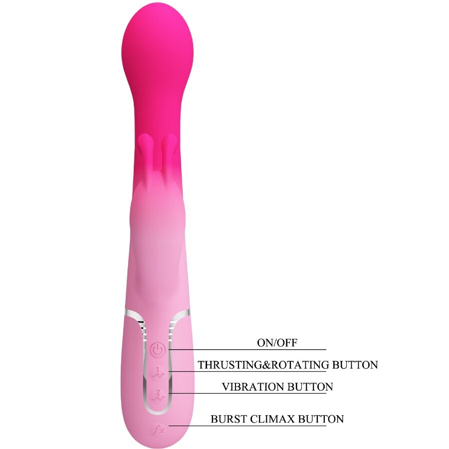 PRETTY LOVE - DEJON 3 IN 1 MULTIFUNCTION RABBIT VIBRATOR PINK - Image 9