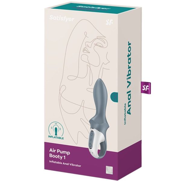 SATISFYER - AIR PUMP BOOTY 1 ANAL INFLATABLE VIBRATOR GREY - Image 6