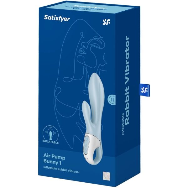 SATISFYER - AIR PUMP BUNNY 1 INFLATABLE RABBIT VIBRATOR BLUE - Image 6