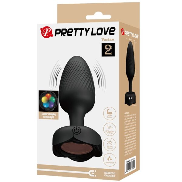PRETTY LOVE - VARIAN ANAL PLUG WITH LED LIGHT BLACK 10.8 CM - Image 9
