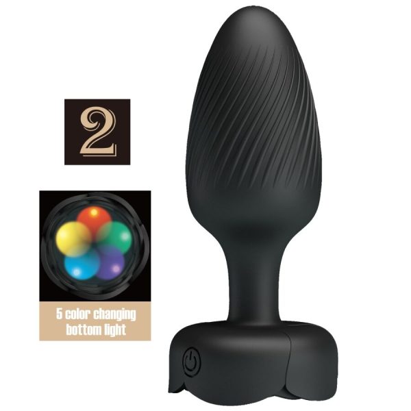 PRETTY LOVE - VARIAN ANAL PLUG WITH LED LIGHT BLACK 10.8 CM - Image 4