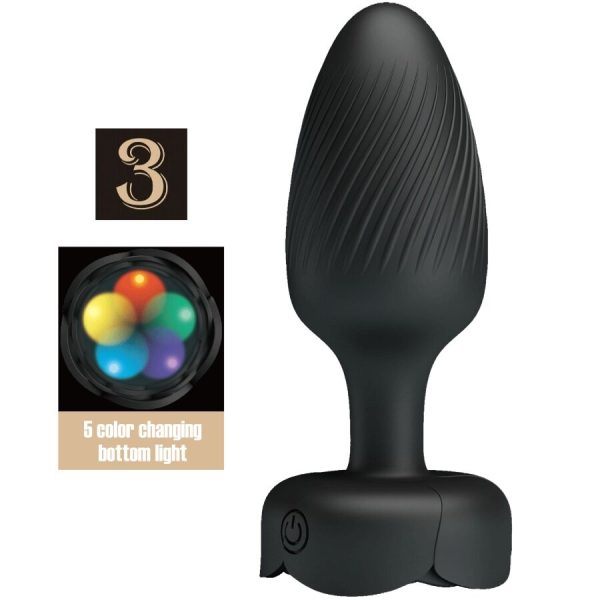 PRETTY LOVE - OSBORN ANAL PLUG WITH LED LIGHT BLACK 9.8 CM - Image 4