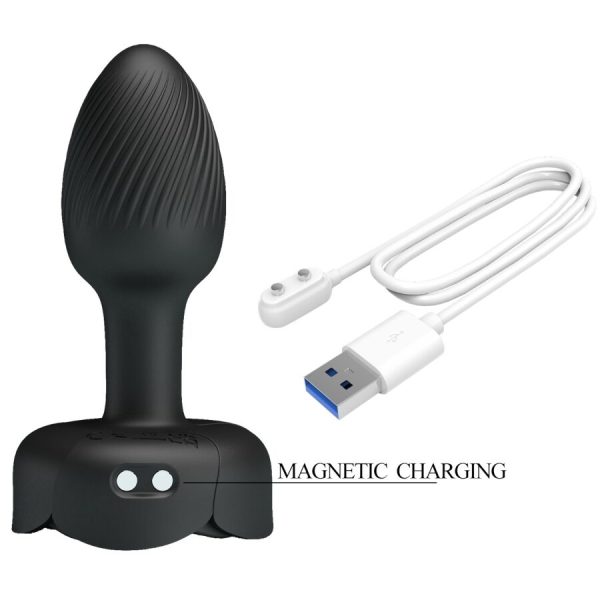 PRETTY LOVE - OLMAN ANAL PLUG WITH LED LIGHT BLACK 8.8 CM - Image 6
