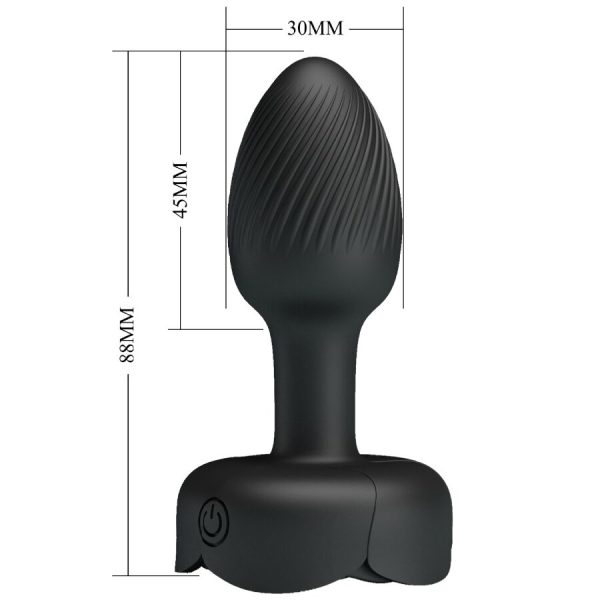 PRETTY LOVE - OLMAN ANAL PLUG WITH LED LIGHT BLACK 8.8 CM - Image 5