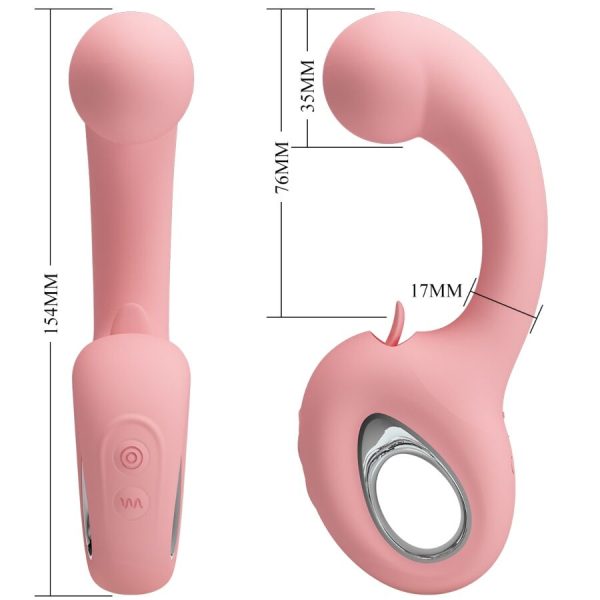 PRETTY LOVE - ERYNNYES G-SPOT VIBRATOR + CLITORIS STIMULATOR 10 VIBRATIONS PINK - Image 7