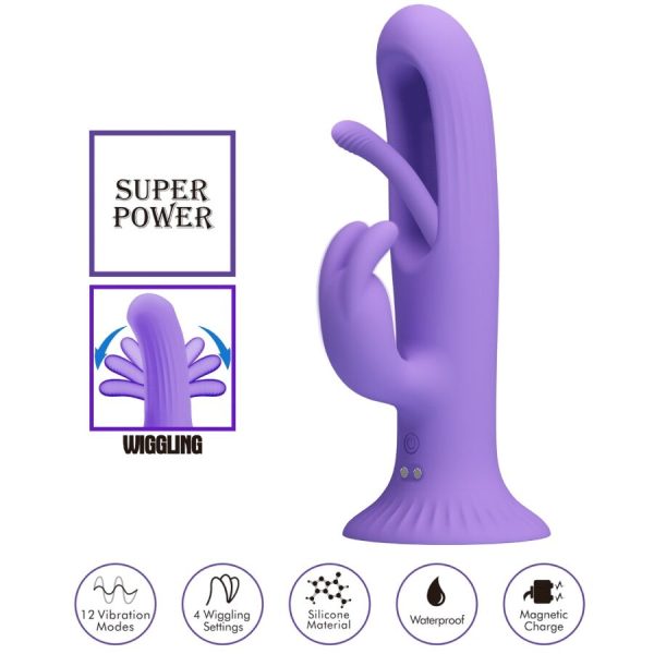 PRETTY LOVE - KILLMOULIS RABBIT VIBRATOR 12 VIBRATION MODES PURPLE - Image 5