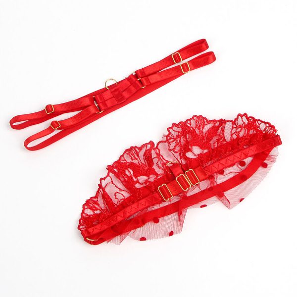 SUBBLIME - 957506 LACE BRA AND GARTER SET RED - Image 6