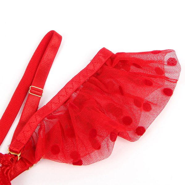SUBBLIME - 957506 LACE BRA AND GARTER SET RED - Image 5