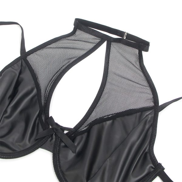 SUBBLIME - 957582 LEATHER BRA AND SKIRT SET BLACK - Image 5