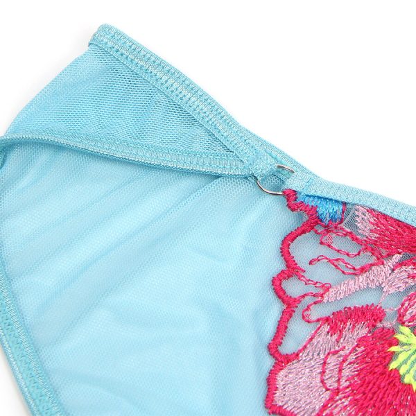 SUBBLIME - 957643 FLOWER EMBROIDERED BRA AND GARTER BELT SET PINK - Image 7