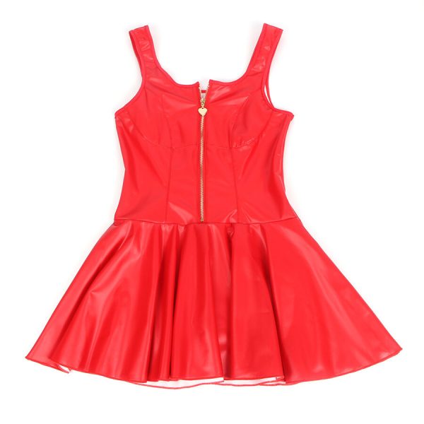 SUBBLIME - 957681 HEART ZIPPER LEATHER DRESS RED - Image 5