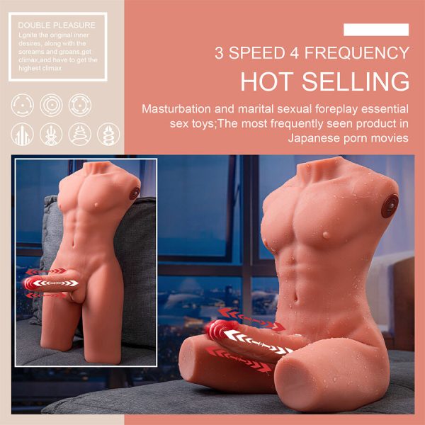 XISE - JASON HALF BODY REALISTIC MALE TORSO WITH THRUSTING AND VIBRATION 55 CM - Image 14