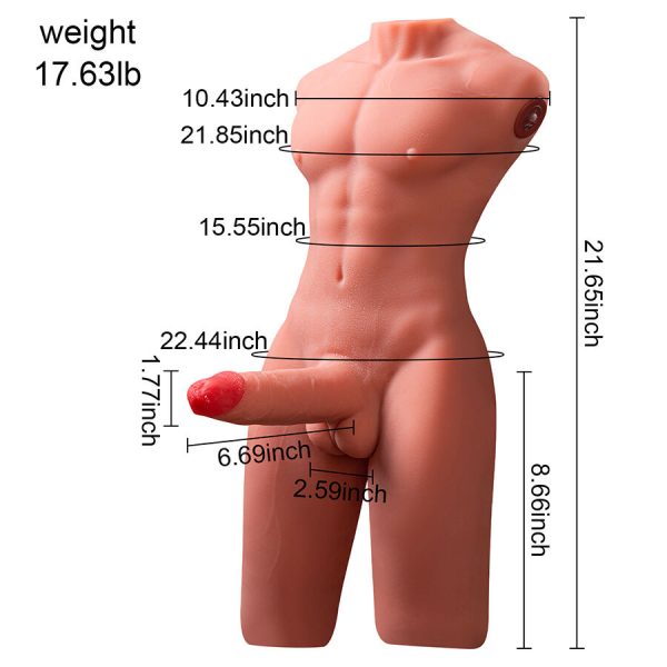 XISE - JASON HALF BODY REALISTIC MALE TORSO WITH THRUSTING AND VIBRATION 55 CM - Image 9