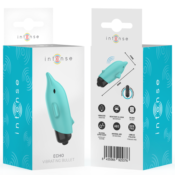INTENSE - ECHO VIBRATING BULLET DOLPHIN BLUE 8 X 4.7 CM - Image 7