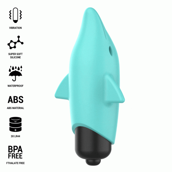 INTENSE - ECHO VIBRATING BULLET DOLPHIN BLUE 8 X 4.7 CM - Image 2