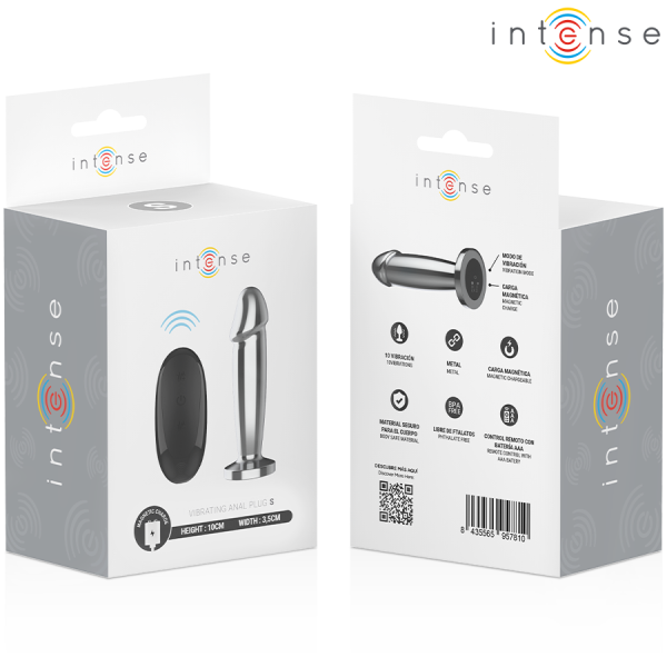 INTENSE - ANAL PLUG 10 VIBRATIONS METAL DILDO WITH REMOTE CONTROL S - Image 8