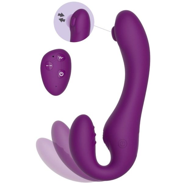 XOCOON - 2 IN 1 STRAPLESS STRAP-ON VIBRATOR WITH REMOTE CONTROL PURPLE - Image 8