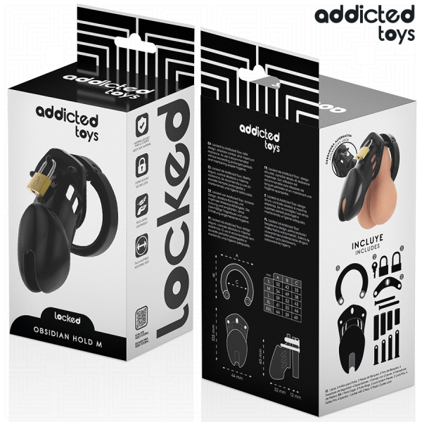 ADDICTED TOYS LOCKED - OBSIDIAN HOLD PENIS CAGE SIZE M - Image 6