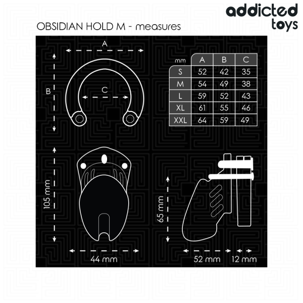 ADDICTED TOYS LOCKED - OBSIDIAN HOLD PENIS CAGE SIZE M - Image 4