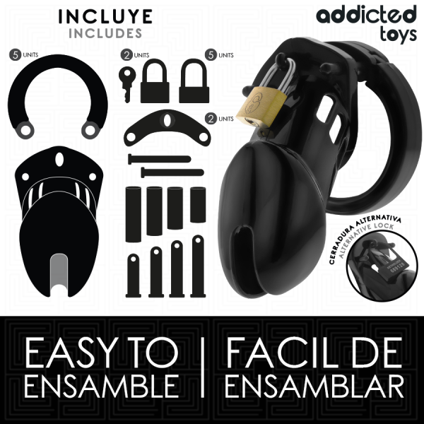 ADDICTED TOYS LOCKED - OBSIDIAN HOLD PENIS CAGE SIZE M - Image 5