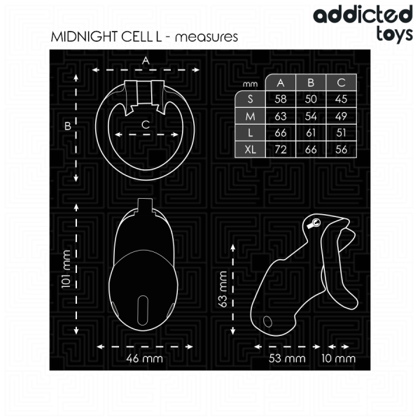 ADDICTED TOYS LOCKED - MINDNIGHT CELL PENIS CAGE SIZE L - Image 5