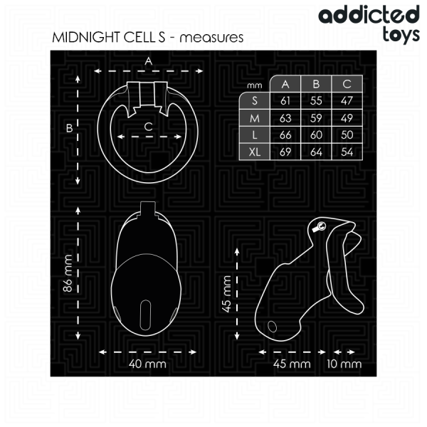 ADDICTED TOYS LOCKED - MINDNIGHT CELL PENIS CAGE SIZE S 4.8 CM - Image 5