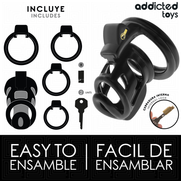 ADDICTED TOYS LOCKED - GILDEN CAGE SILICONE PENIS CAGE 8.5 CM - Image 4