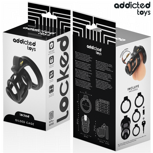 ADDICTED TOYS LOCKED - GILDEN CAGE SILICONE PENIS CAGE 8.5 CM - Image 6